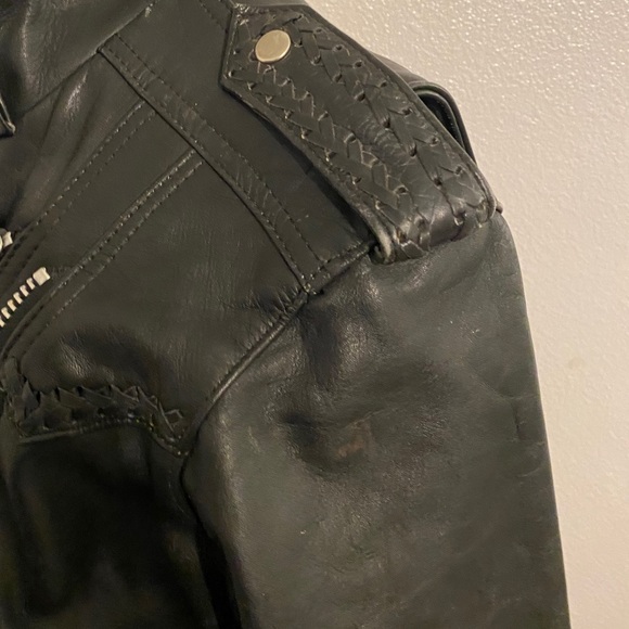 Black Leather Jacket Sz 10 - Picture 3 of 13
